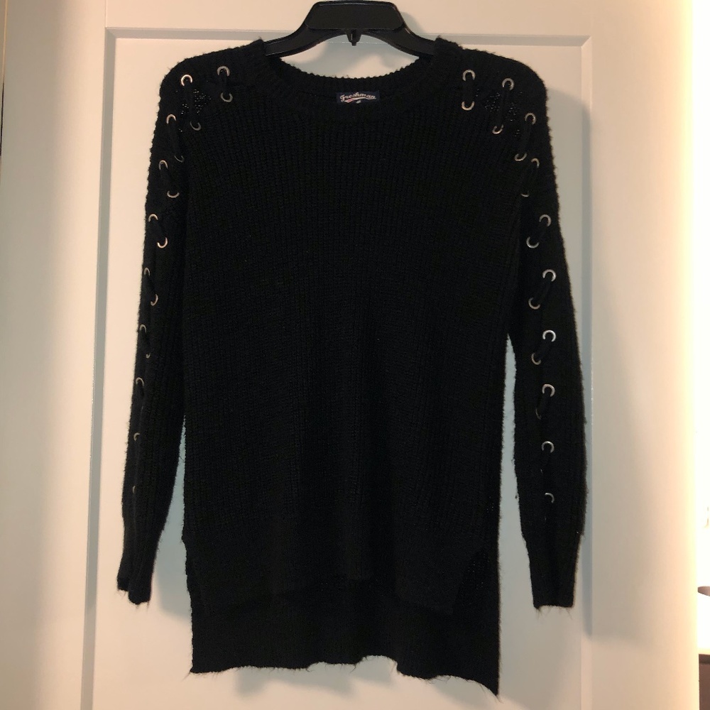 Freshman Knit Tie Sleeve Sweater